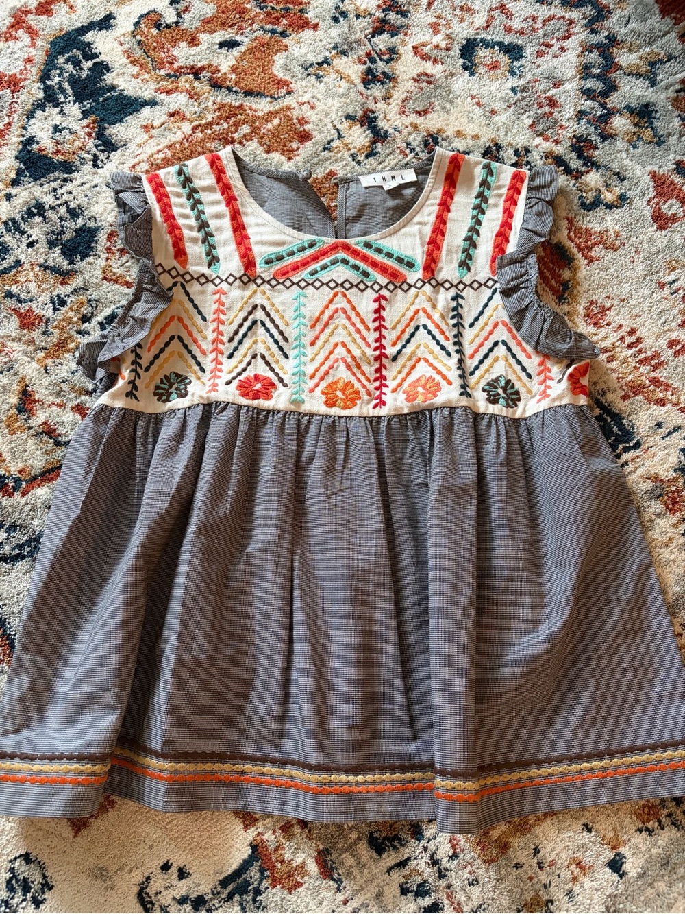 THML Gray Embroidered Top